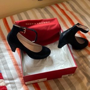 Black platform heels with ankle strap